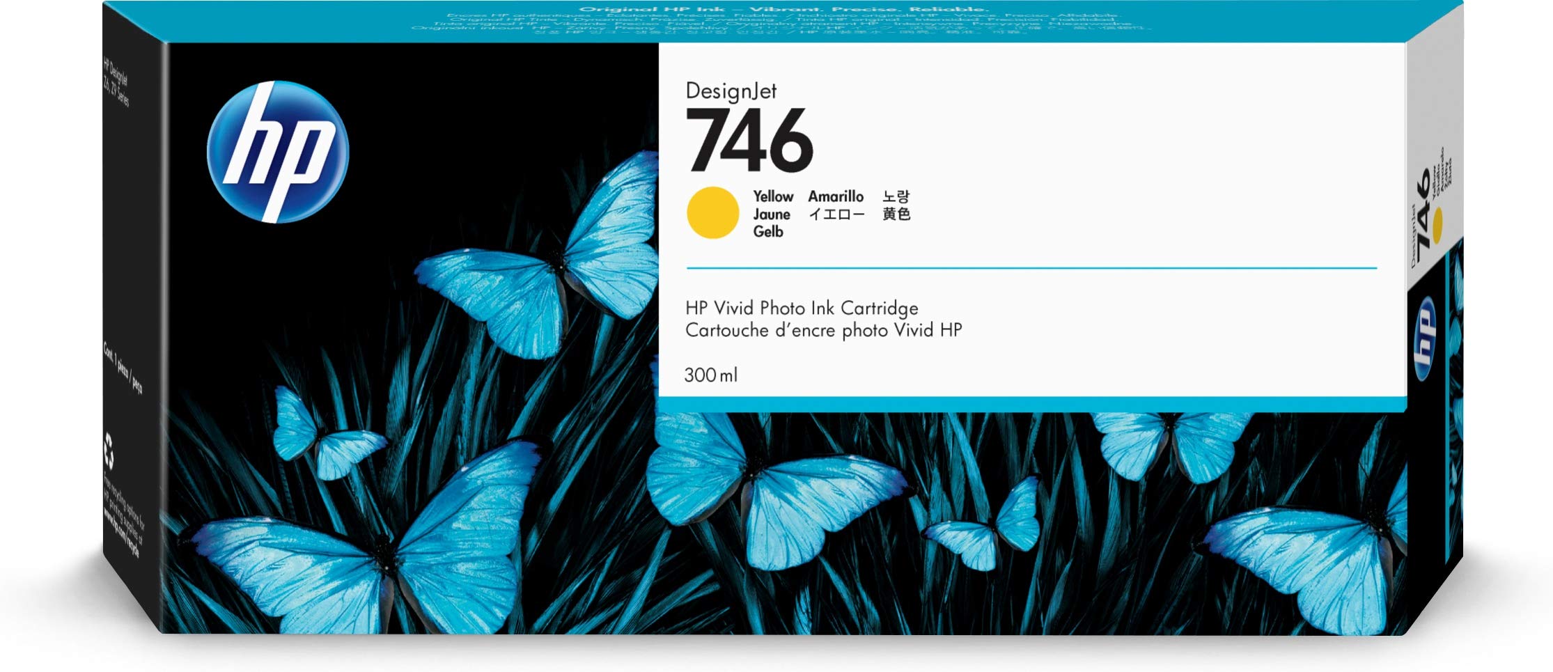 HP 746 Yellow 300-ml Genuine Ink Cartridge (P2V79A) for DesignJet Z6 & Z9+ Large Format Printers