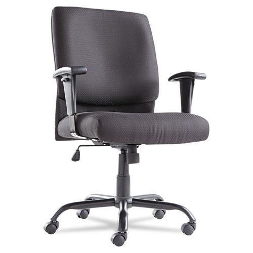 OIF Big & Tall Mid-Back Swivel/Tilt Chair, Fabric, Blac...