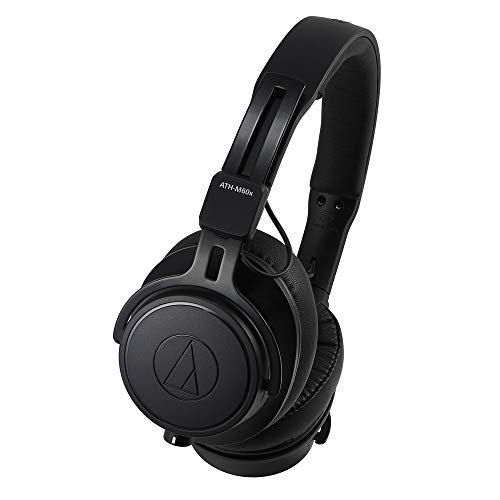 audio-technica ATH-M60X On-Ear Closed-Back Dynamic Professional Studio Monitor Headphones Black