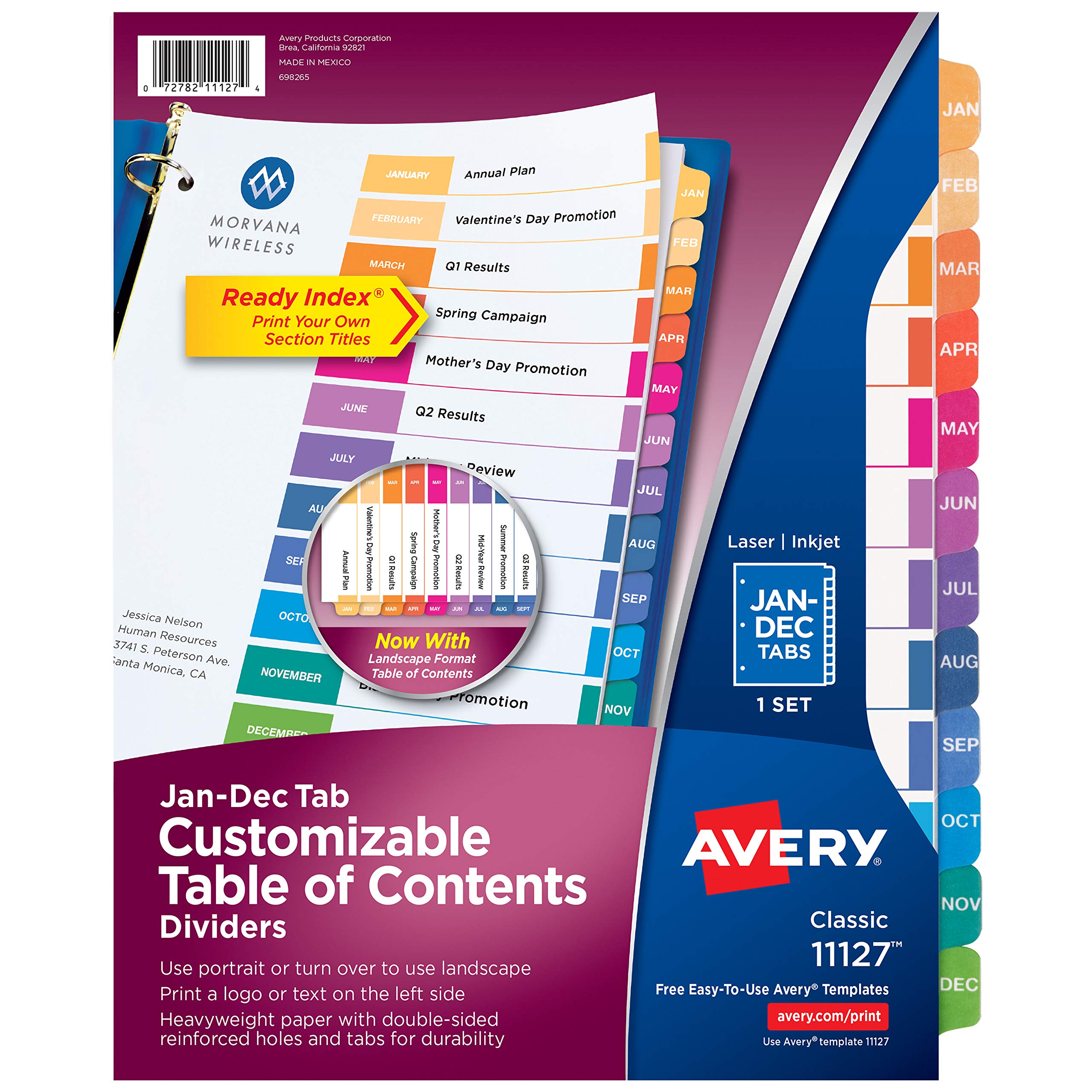 Avery Dividers for 3 Ring Binders Customizable Table Mu...