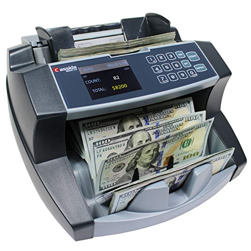 Cassida 6600 Business Grade Money Counting Machine with Ultraviolet (UV) Counterfeit Detection, LCD Display, Multi-color (6600 Counterfeit Detection)
