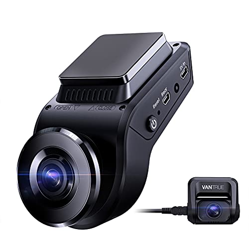 VANTRUE S1 4K Dash Cam Built in GPS Speed, Front and Rear Dual 1080P Dash Camera with 24 Hours Parking Mode, Sony Night Vision, Motion Detection, Capacitor, Single Front 60fps, Support 256GB Max