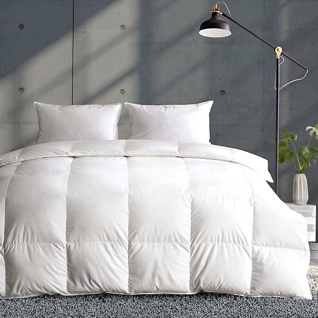 APSMILE Luxury 100% Organic Cotton Goose Feathers Down Comforter