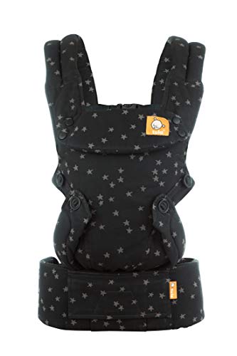Tula Baby  Explore Baby Carrier 7 - 45 lb, Adjustable Newborn to Toddler Carrier, Multiple Ergonomic Positions, Front and Back Carry, Easy-to-Use, Lightweight - Discover, Black with Gray Stars