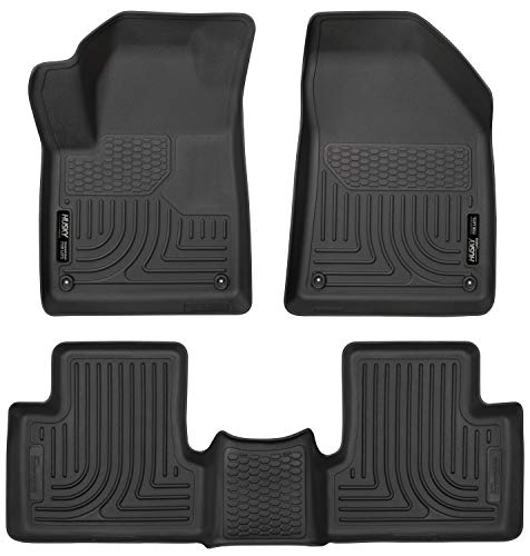 Husky Liners 99091 Black Weatherbeater Front & 2nd Seat Floor Liners Fits 2015-2019 Jeep Cherokee