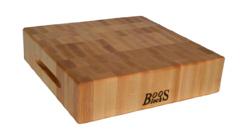 John Boos Block CCB151503 Classic Reversible Maple Wood End Grain Chopping Block, 15 Inches x 15 Inches x 3 Inches