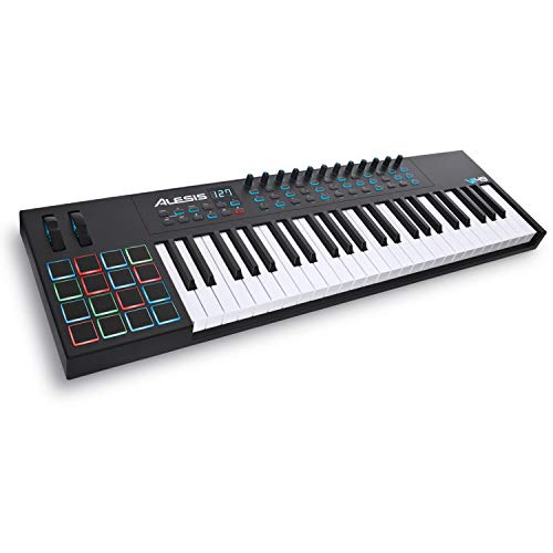 Alesis VI49 | 49-Key USB MIDI Keyboard Controller with 16 Pads, 16 Assignable Knobs, 48 Buttons and 5-Pin MIDI Out Plus Production Software Included