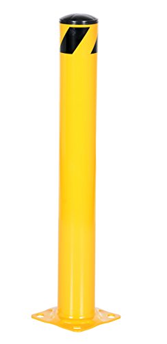 Vestil BOL-36-4.5 Yellow Powder Coat Pipe Safety Bollard, Steel, 4-1/2" OD, 36" Height