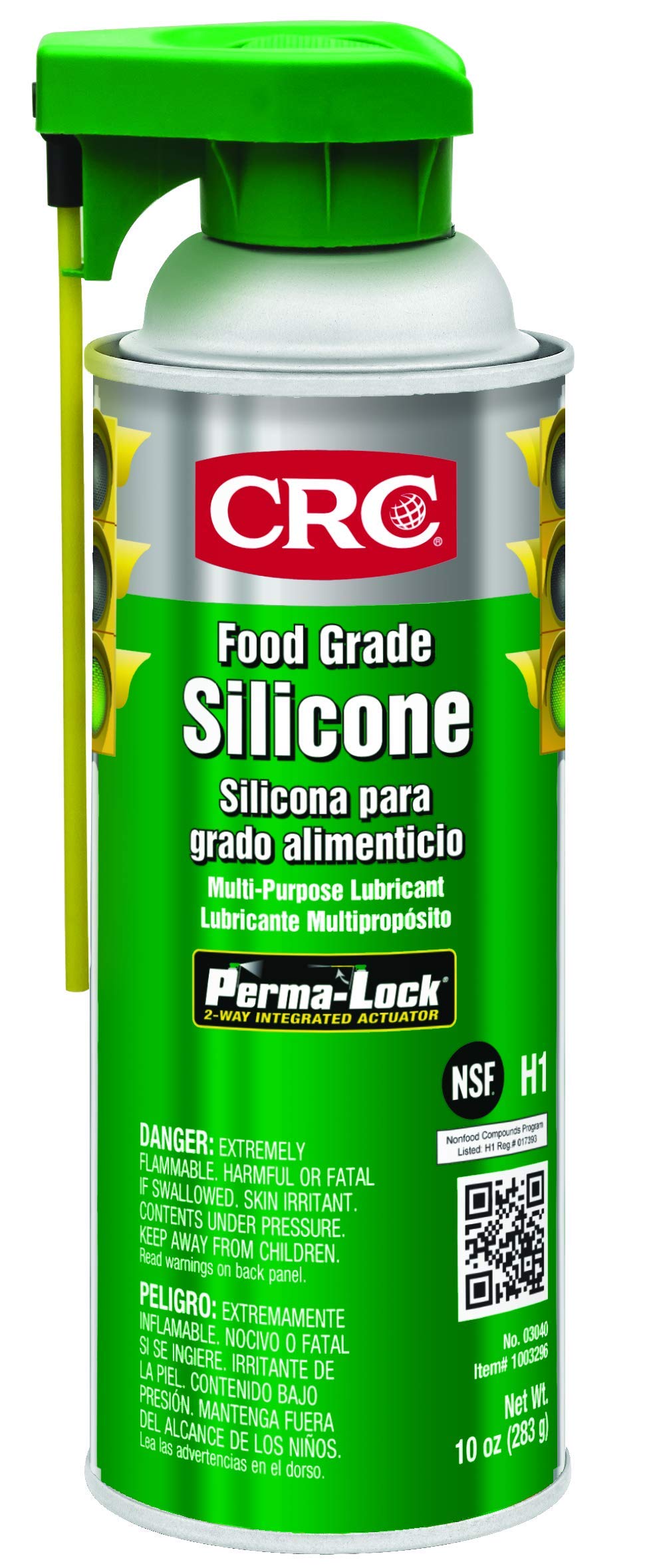 CRC Food Grade Silicone, 10 Wt Oz, Multi-Purpose Silicone Lubricant for High Temperature Applications, NSF H1 Registered Aerosol Spray