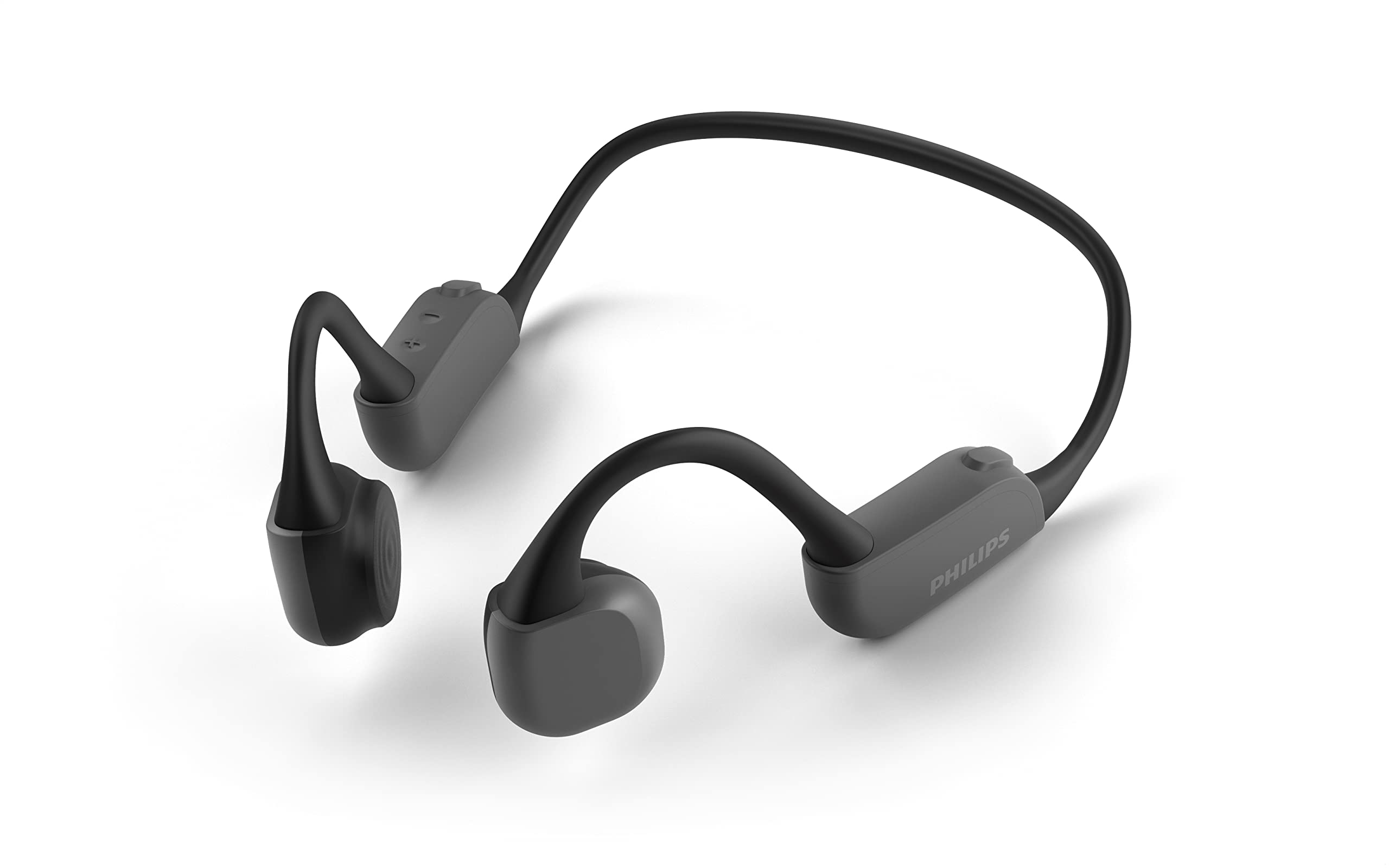 Philips Audio Philips A6606 Open-Ear Bone Conduction Bluetooth Headphones with Lightweight Neckband, Waterproof, Black