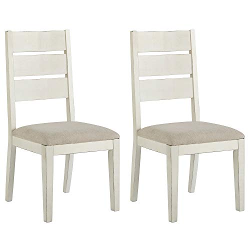Signature Design by Ashley - Grindleburg Dining Upholstered Side Chair - Set of 2 - Casual Style - White/Light Brown