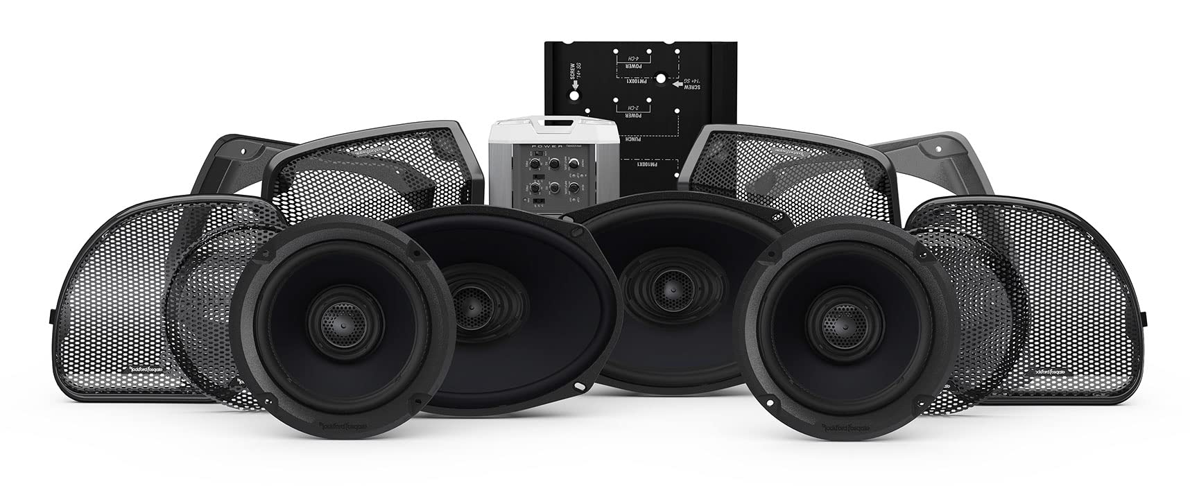 Rockford Fosgate HD14RGSG-STAGE3 Four Speakers & Amplifier Kit for 2014+ Harley-Davidson Road Glide & Street Glide