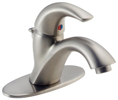 Delta Faucet Classic Centerset Bathroom Faucet Brushed Nickel, Bathroom Sink Faucet, Drain Assembly, Stainless 583LF-SSWF