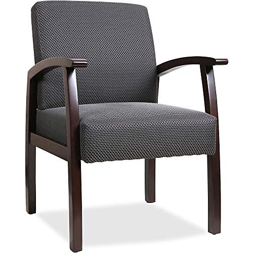 Lorell Guest Chairs, 24 by 25 by 35-1/2-Inch, Mahogany/Charcoal