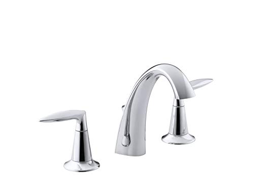 KOHLER Alteo 2-Handle Widespread Bathroom Faucet with Metal Drain Assembly in Polished Chrome, K-45102-4-CP