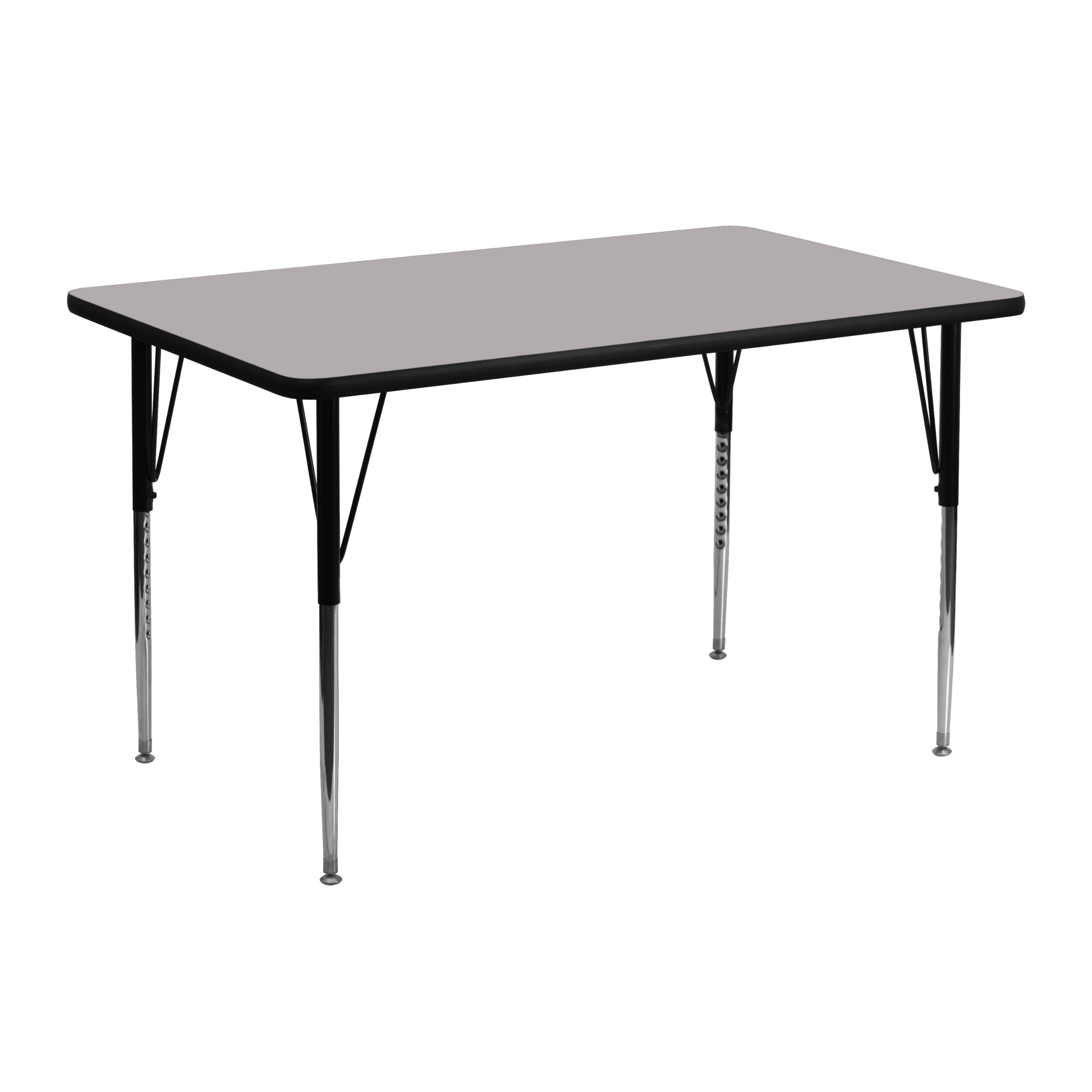 Flash Furniture 24 Rectangular Activity Table with Grey Thermal Fused Laminate Top/Standard Height Adjustable Legs