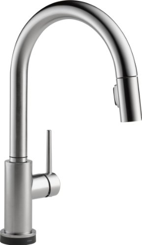Delta Faucet Trinsic Single-Handle Touch Kitchen Sink Faucet with Pull Down Sprayer, Touch2O Technology and Magnetic Docking Spray Head, Arctic Stainless 9159T-AR-DST