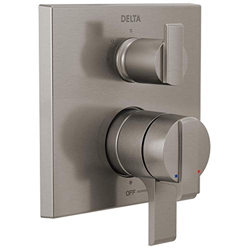 Delta Faucet Ara 17 Series Dual-Function Shower Handle Valve Trim Kit with 3-Setting Integrated Diverter, Stainless T27867-SS (Valve Not Included)
