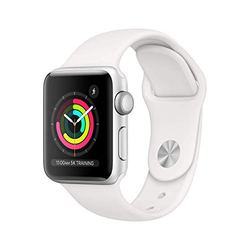 Apple Watch Series 3 (GPS, 38MM) - Silver Aluminum Case with White Sport Band (Renewed)
