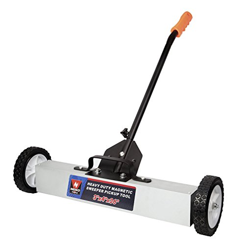 Ridgerock Tools Inc. Neiko 53418A 36-Inch Magnetic Pick-Up Sweeper with Wheels | 30-LBS Capacity