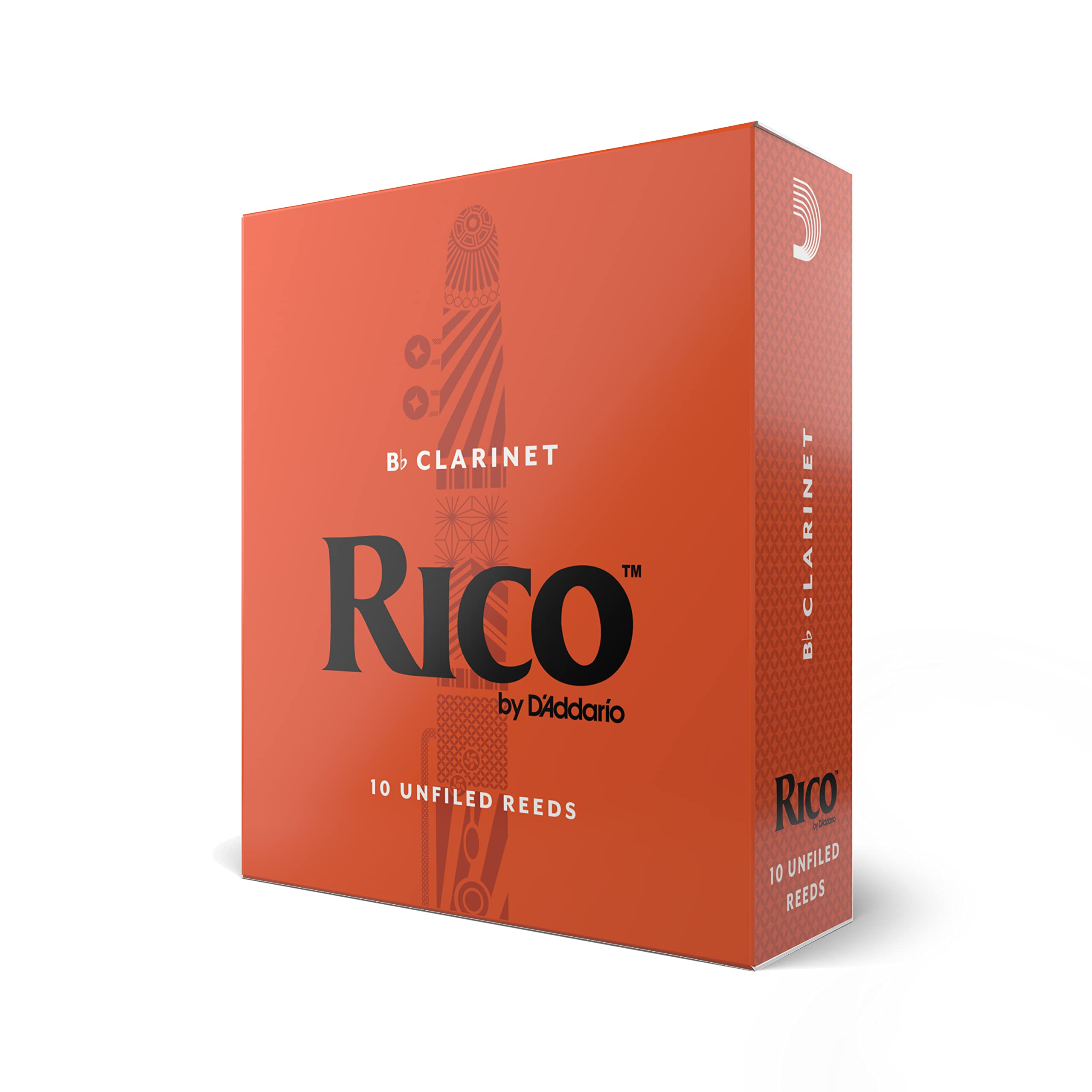 D’Addario Woodwinds Rico Bb Clarinet Reeds - Reeds for Clarinet - Thinner Vamp Cut & Unfiled for Ease of Play, Traditional Blank for Clear Sound