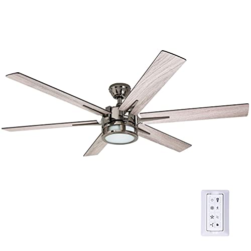 Honeywell Ceiling Fans 51035-01Kaliza Modern LED Ceiling Fan with Remote Control, 6 Blade Large 56