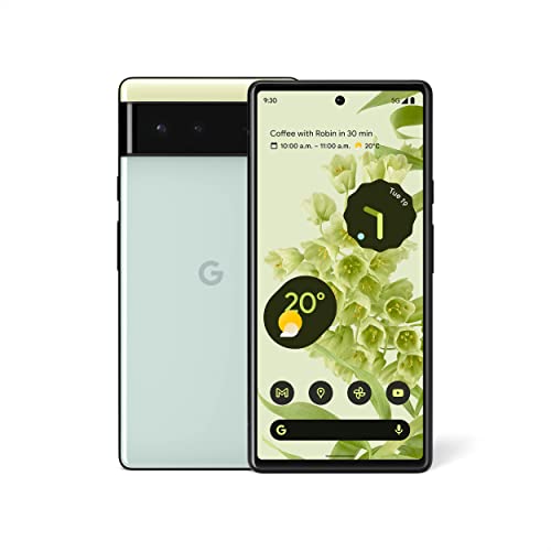 Google Pixel 6 5G 128GB 8GB RAM Factory Unlocked (GSM Only | No CDMA - not Compatible with Verizon/Sprint) International Version - Sorta Seafoam