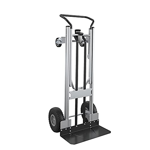 CoscoProducts 12204ASB1E 2-in-1 Hybrid Handtruck, Commercial Use, Silver