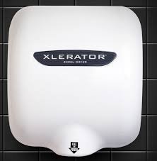 XLERATOR HAND DRYERS XLERATOR XL-W WHITE METAL 110/120V 1.1 NOISE REDUCTION NOZZLE HAND DRYER WITH SPEED AND HEAT CONTROL