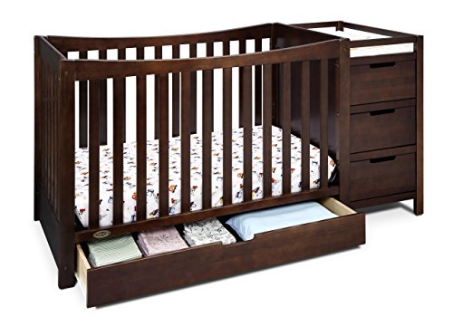  Storkcraft Graco Remi 4-in-1 Convertible Crib and Changer, Espresso, Easily Converts to Toddler Bed Day Bed or Full Bed, Three Position Adjustable Height Mattress, Some Assembly Required (Mattress Not...