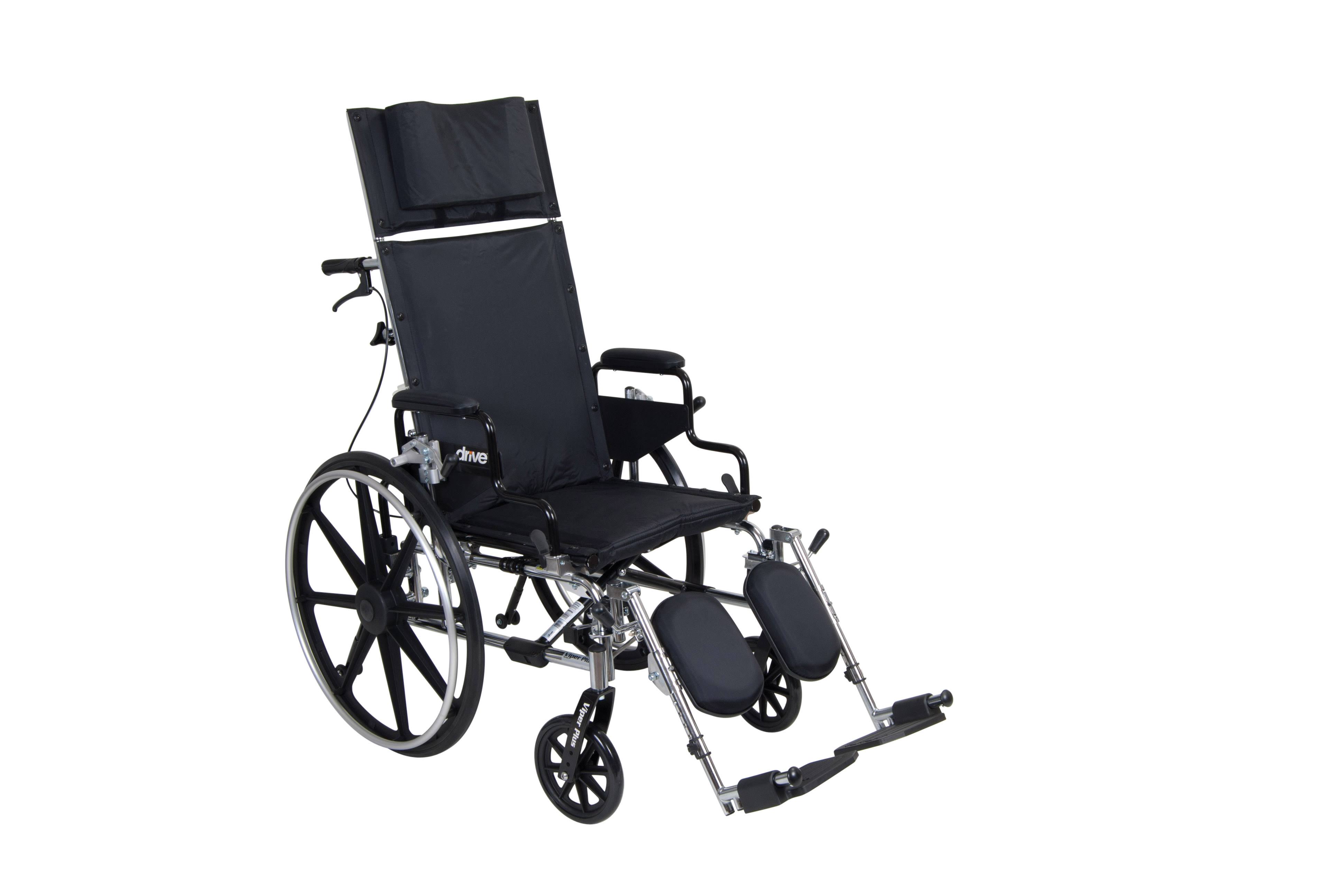 Drive Medical Viper Plus GT Full Reclining Wheelchair, Desk Arms, 18-Inch Seat Width
