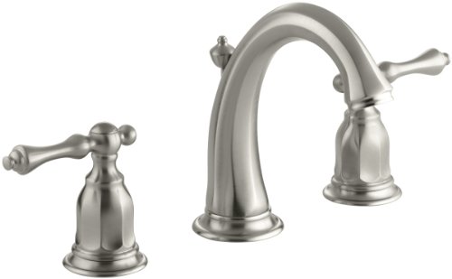 KOHLER Bathroom Faucet by , Bathroom Sink Faucet, Kelston Collection, 2-Handle Widespread Faucet with Metal Drain, Vibrant Brushed Nickel, K-13491-4-BN