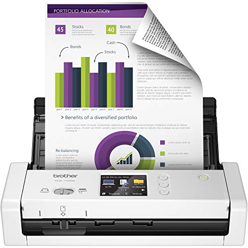 Brother Wireless Document Scanner, ADS-1700W, Fast Scan...