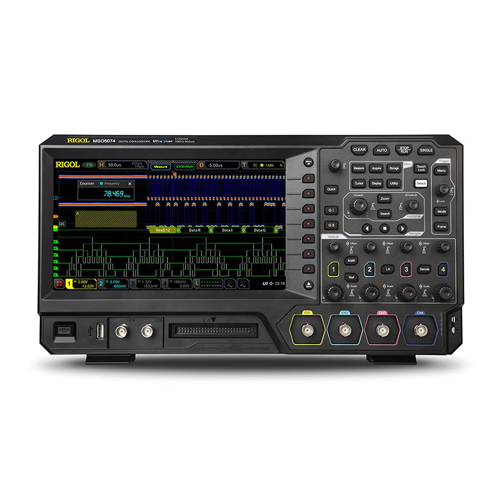 Rigol MSO5074 70 MHz Mixed Signal Oscilloscope with 4 Analog Channels and UltraVision II High-Speed Oscilloscope