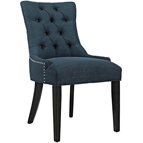 Modway Inc. Modway Regent Modern Elegant Button-Tufted Upholstered Fabric With Nailhead Trim, Dining Side Chair, Azure