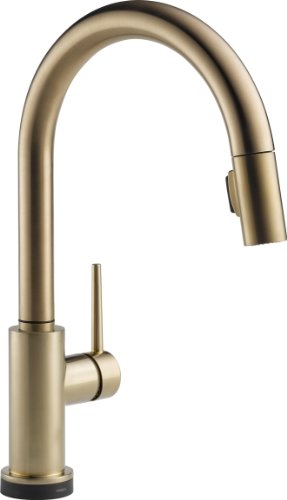 Delta Faucet Trinsic Single-Handle Touch Kitchen Sink Faucet with Pull Down Sprayer, Touch2O Technology and Magnetic Docking Spray Head, Champagne Bronze 9159T-CZ-DST