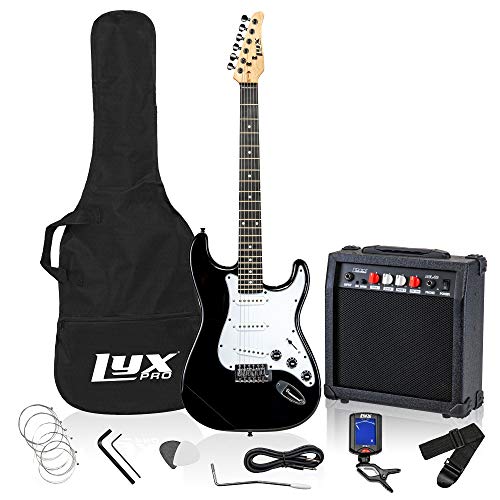 LyxPro Electric Guitar Kit Bundle with 20w Amplifier, A...