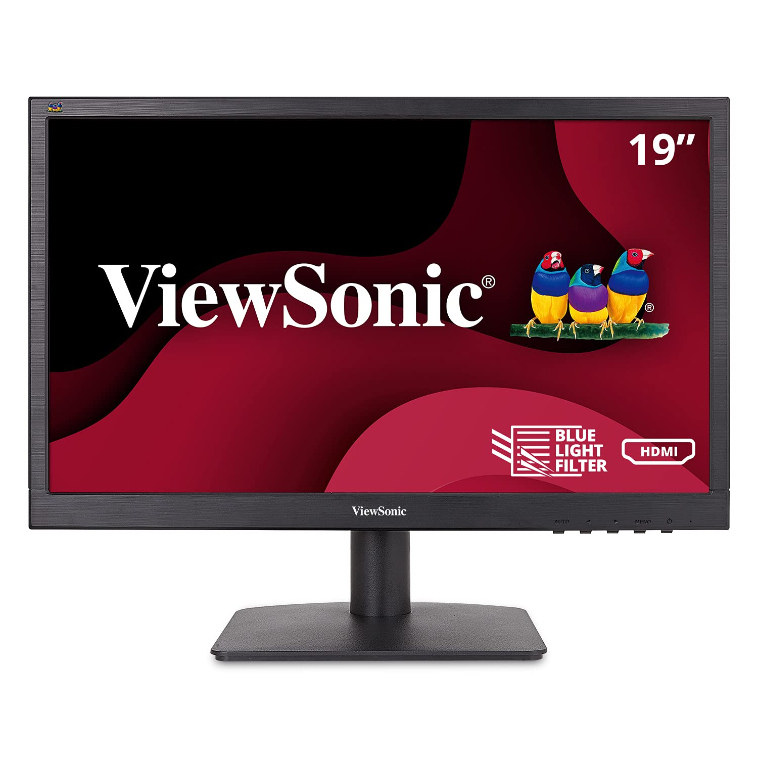 Viewsonic VA1903H 19-Inch WXGA 1366x768p 16:9 Widescreen Monitor with Enhanced View Comfort, Custom ViewModes and HDMI for Home and Office, Black