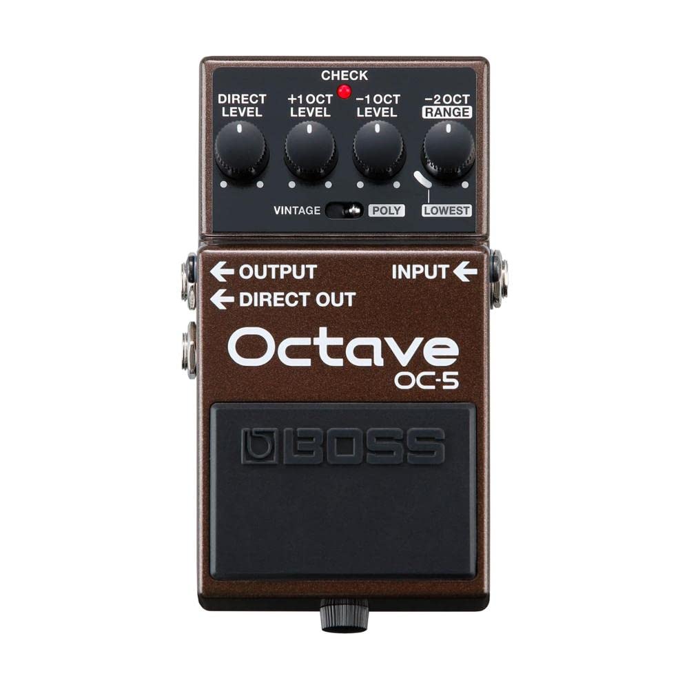 Boss Oc-5 Octave Guitar And Bass Effect Pedal with Vintage And Poly Modes Plus 5-Year Warranty