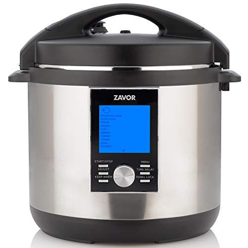 Market Solutions Group, Inc. Zavor LUX LCD 8 Quart Programmable Electric Multi-Cooker: Pressure Cooker, Slow Cooker, Rice Cooker, Yogurt Maker, Steamer and More - Stainless Steel (ZSELL03)