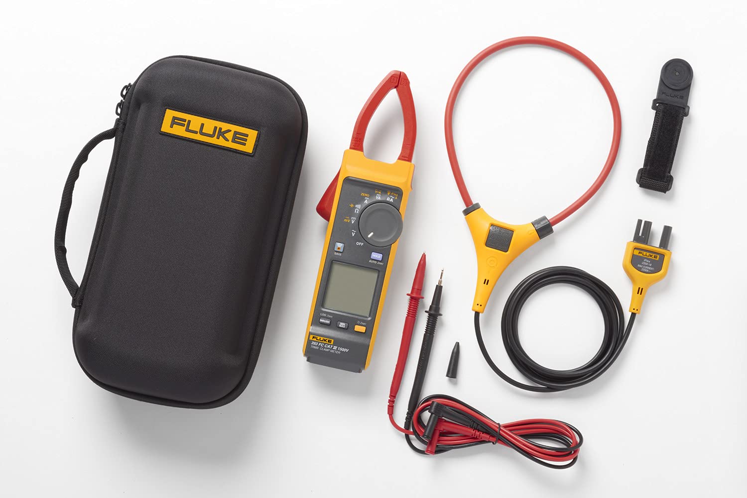 Fluke 393 FC Solar Clamp Meter, CAT III 1500 V, IP54-Rated, DC Power Measurements, Audio Polarity Indicator, Visual Continuity,  Connect Software Enabled,Thin Jaw For Easy Access, Includes iFlex