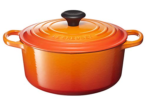 Le Creuset LS2501-242 Signature Enameled Cast-Iron Round French (Dutch) Oven, 4-1/2-Quart, Flame