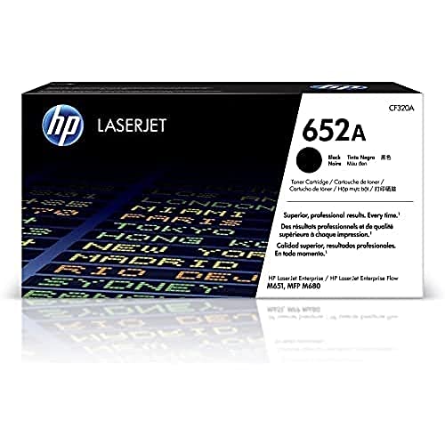 HP Original  652A Black Toner Cartridge | Works with  Color LaserJet Enterprise M651,  Color LaserJet Enterprise MFP M680 Series | CF320A