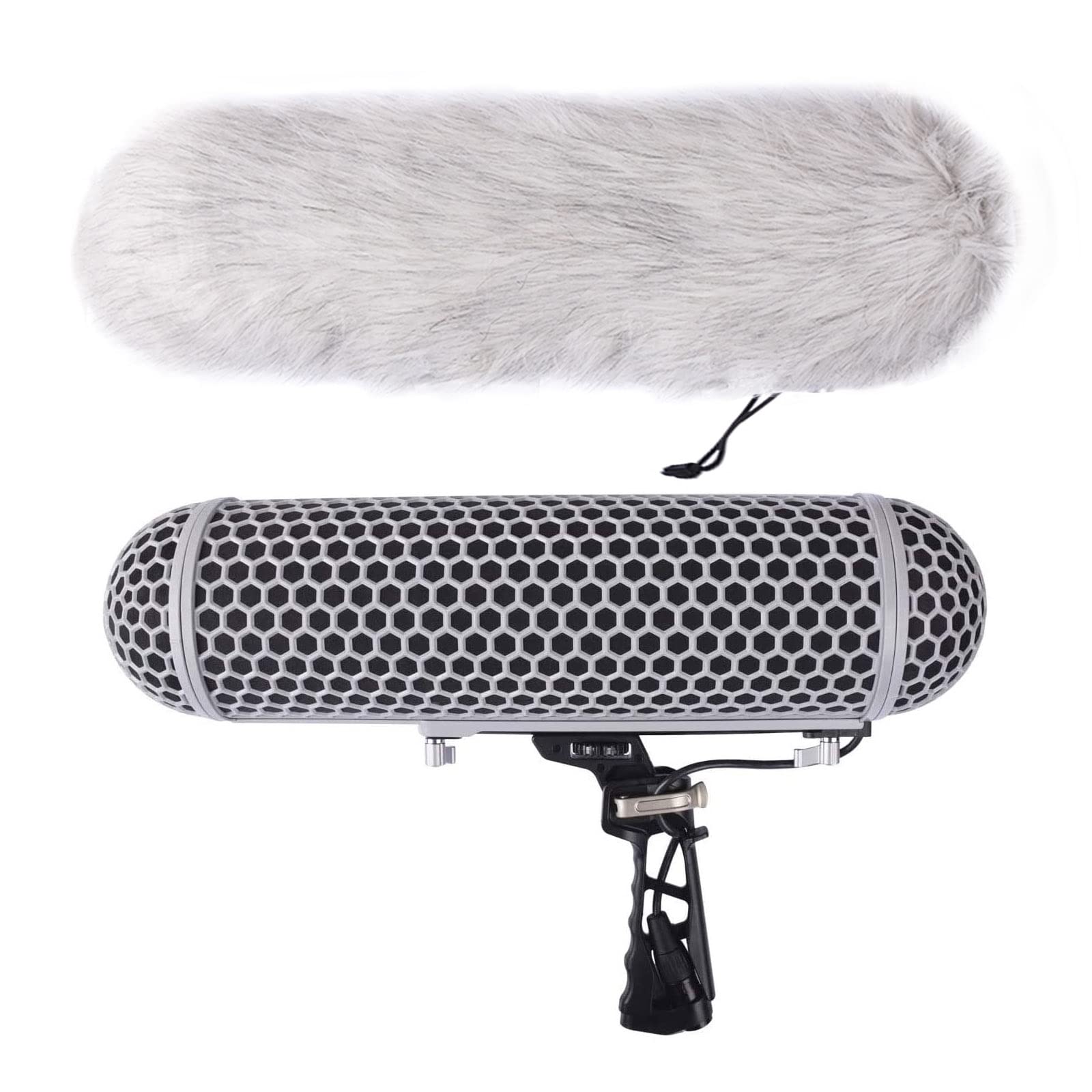  DF DIGITALFOTO Micolive Microphone Windshield Blimp Windscreen Style Protect Cage and Shock Mount Suspension System Compatible with Rode NTG1 NTG2 NTG3 NTG4 AT875R Line MKE 600 Series Shotgun Microphones...