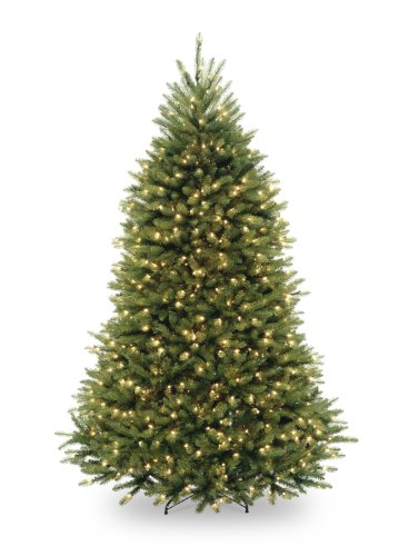 National Tree Company Pre-lit Artificial Christmas Tree | Includes Pre-strung White Lights and Stand | Dunhill Fir - 6.5 ft