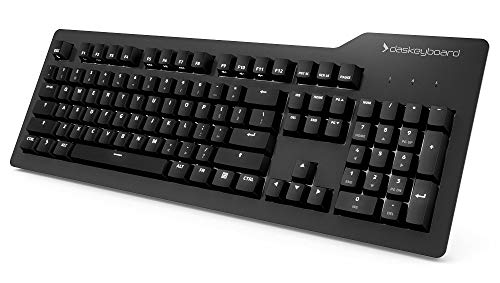 Das Keyboard Prime 13 Backlit Wired Mechanical Keyboard, Cherry MX Brown Mechanical Switches, Clean White LED Backlit Keys, USB Pass-Through, Aluminum Top Panel (104 Keys, Black)