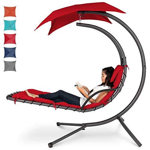 Best Choice Products Hanging Curved Chaise Lounge Chair...