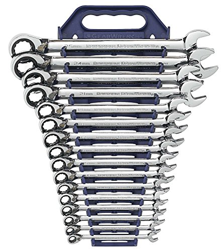 Gearwrench 16 Pc. 12 Pt. Reversible Ratcheting Combination Wrench Set, Metric - 9602N