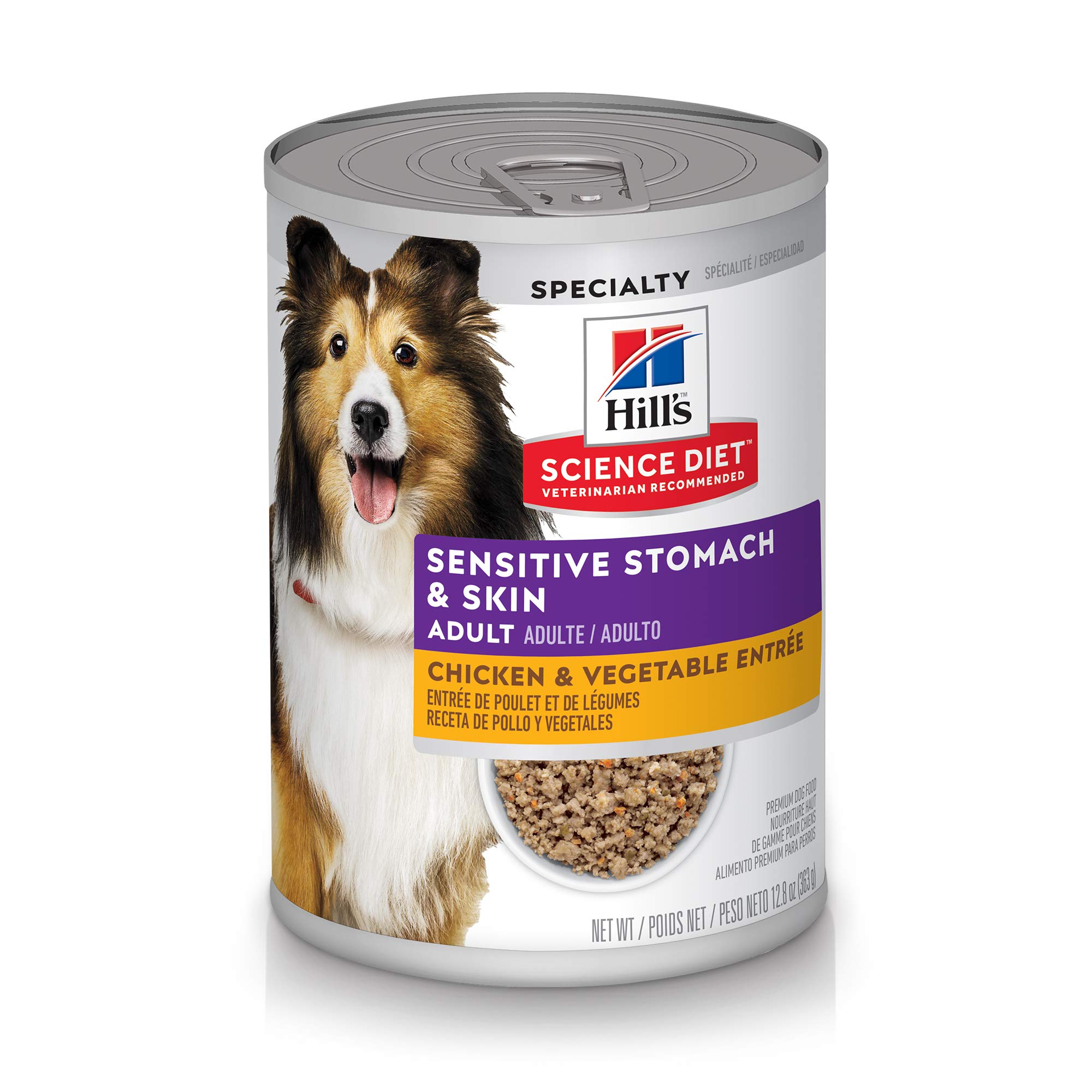Hill's Science Diet Wet Dog Food, Adult, Sensitive Stomach & Skin, Salmon & Vegetable Entrée