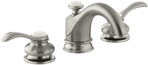 KOHLER Fairfax K-12265-4-BN 2-Handle Widespread Bathroom Faucet with Metal Drain Assembly in Brushed Nickel